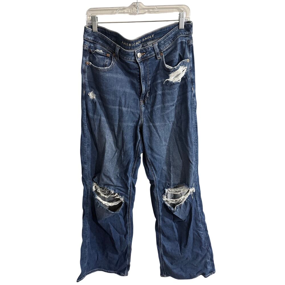 American Eagle AE Stretch Super High Rise Baggy Wide Leg Jean Women’s 10 Long